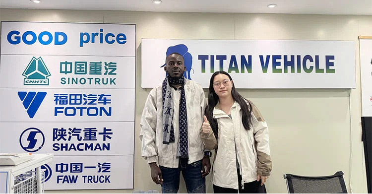 Nigeria Customer Visit TITAN to Buy 2 Line 4 Axle Folding Gooseneck Trailer