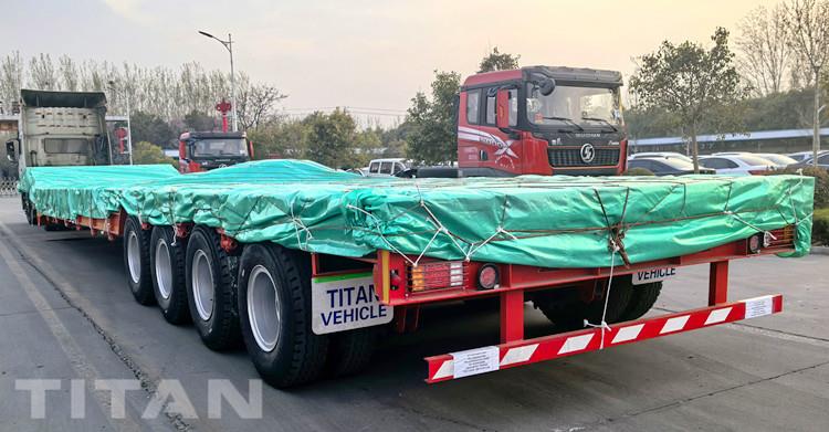4 Axle 100 Ton Hydraulic Folding Gooseneck Trailer for Sale in Saudi Arabia