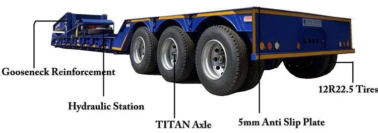 3 Axle 80 Ton Lowboy Trailer for Sale in Nigeria Lagos