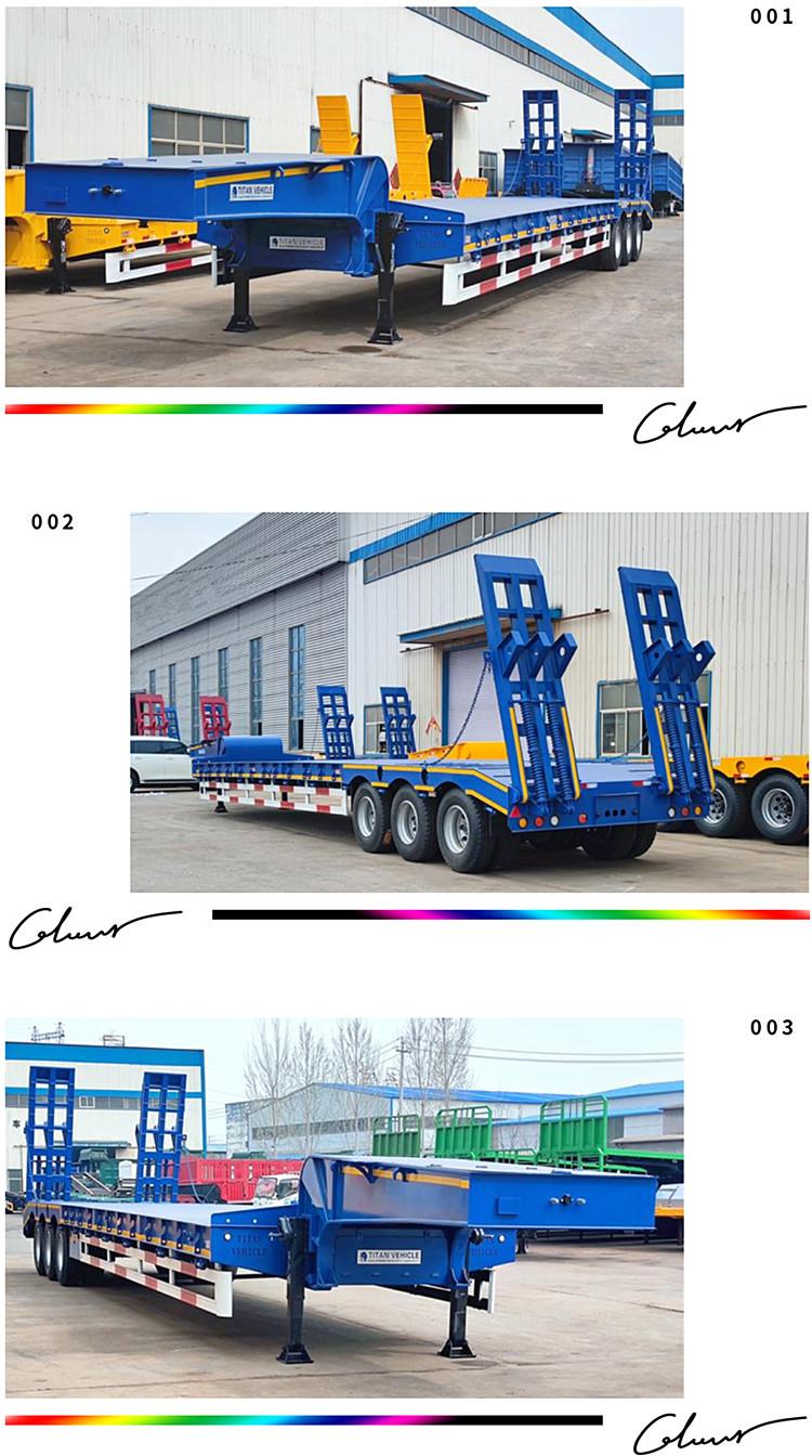 Tri Axle Lowbed Truck Trailer for Sale in Zambia