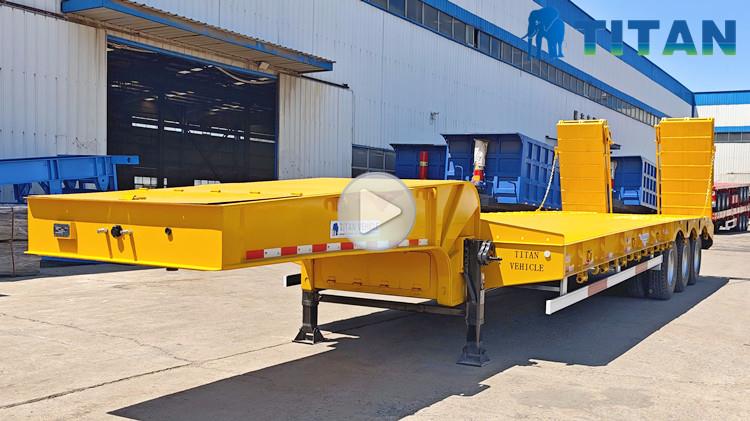 60 Ton Tri Axle Low Bed Semi Trailer for Sale in Guyana