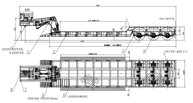 80 Ton Hydraulic Detachable Gooseneck Lowboy Trailer in Guam